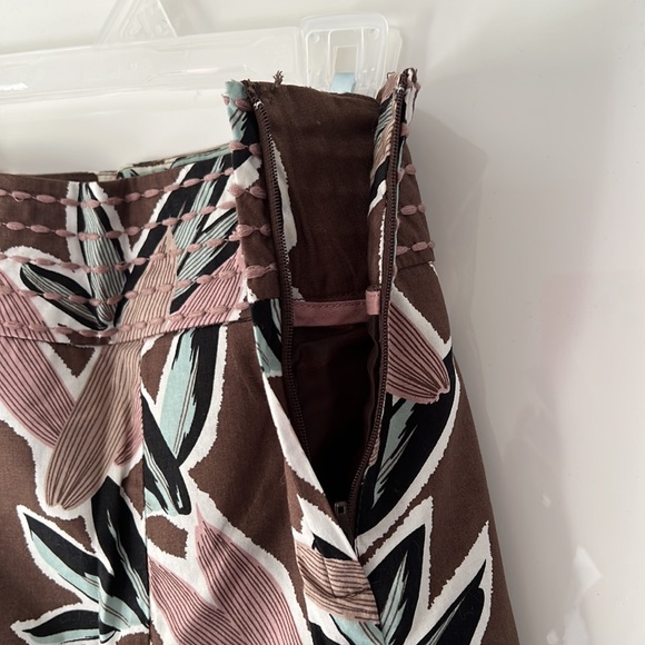 RW&Co Brown, Pink & Teal Knee-Length Lined Skirt - size 2 - Picture 2 of 8